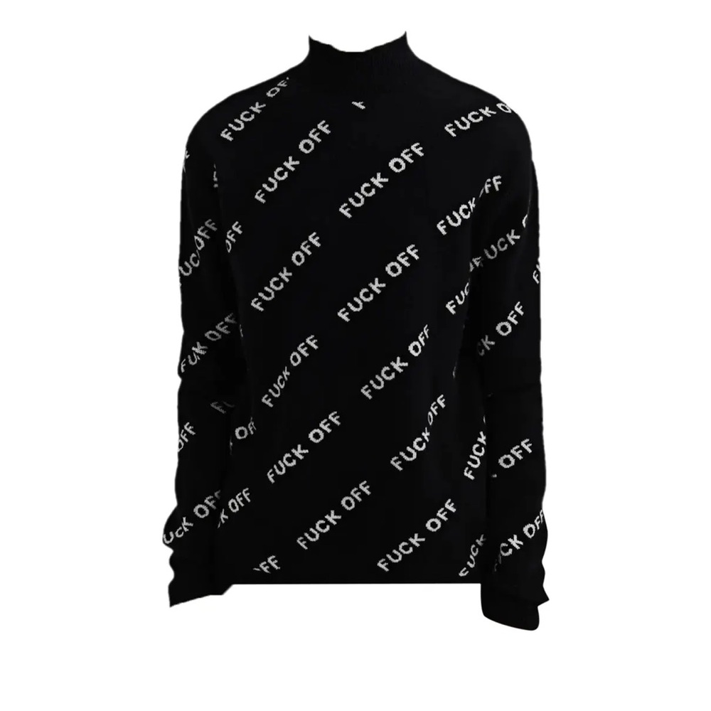 NWT JACOB LEE F*CK OFF CASHMERE TURTLENECK (SIZE L)